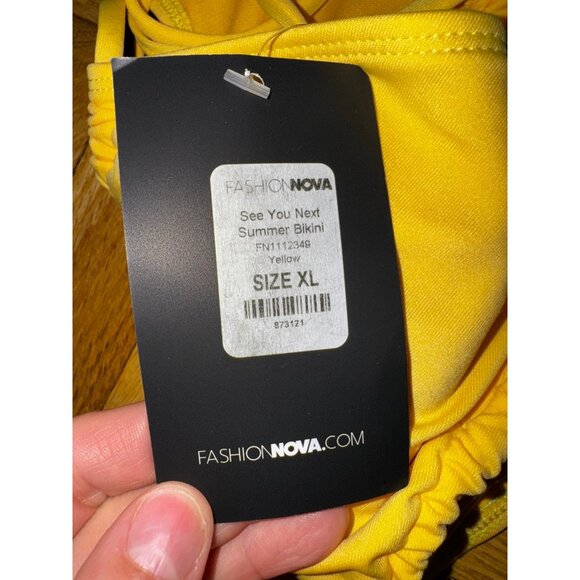 Fashion Nova Yellow See You Next Summer Bikini XL Sexy Beach Pool Swimsuit Y2K‎ - Picture 2 of 9